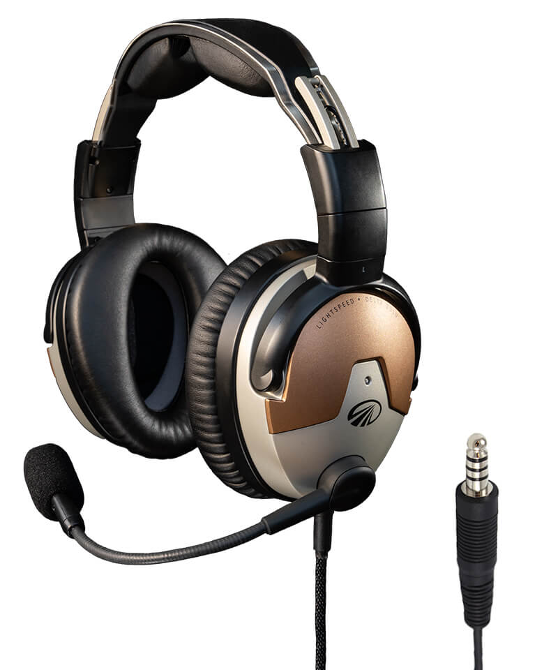 Lightspeed Delta Zulu ANR headset with heli (U-174) plug